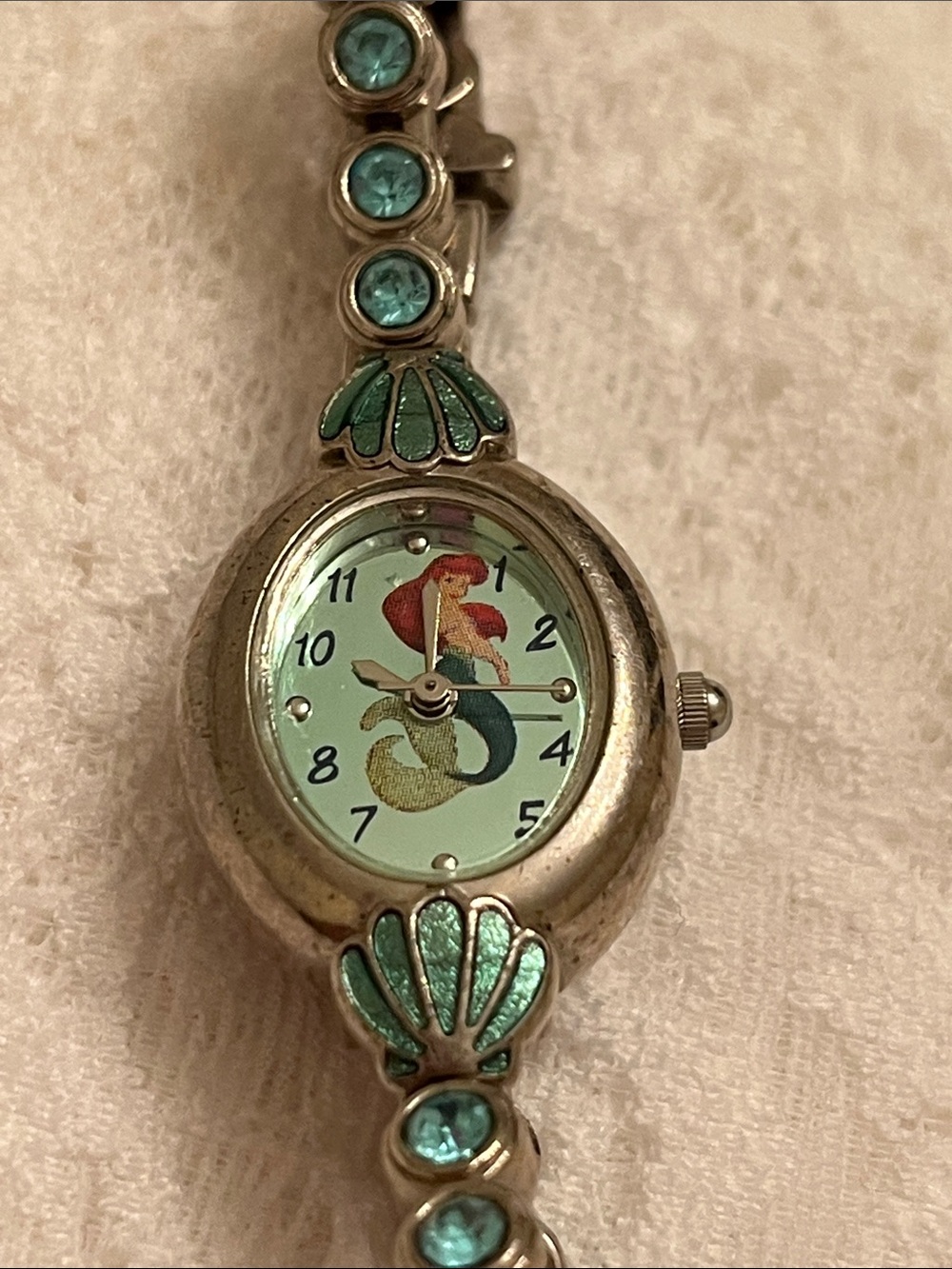 Disney Women's Teal Ariel Shell Bracelet Watch